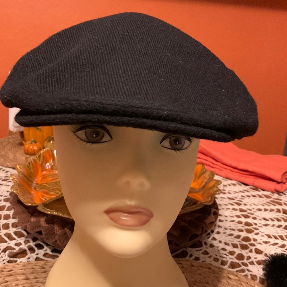 Kangol Mens Wool Twill Cap XL  Black -Newsboy cap